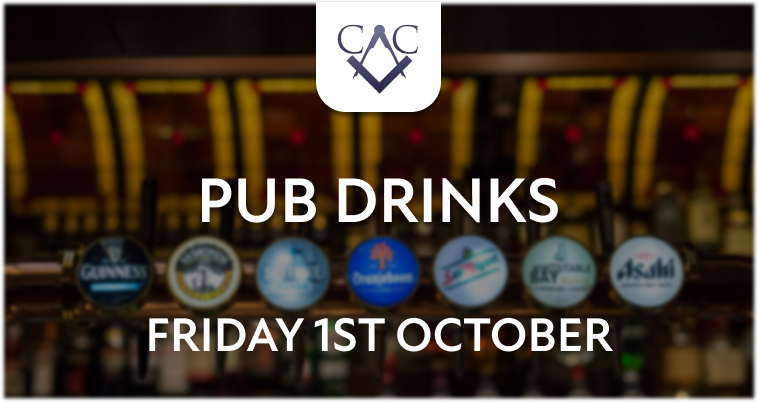 Monthly Drinks – Friday 1st October