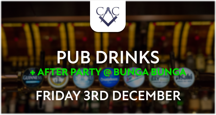 Monthly Drinks – Friday 3rd December